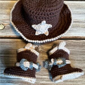Brown and Cream Western Style Hat